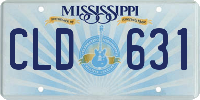 MS license plate CLD631