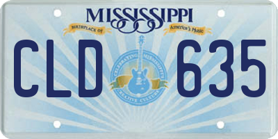 MS license plate CLD635