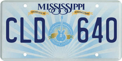MS license plate CLD640