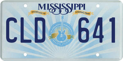 MS license plate CLD641