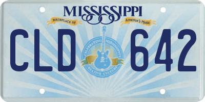 MS license plate CLD642
