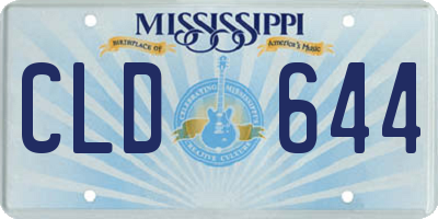 MS license plate CLD644