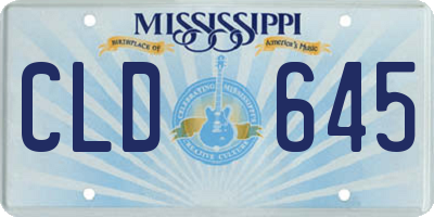 MS license plate CLD645