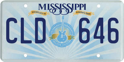MS license plate CLD646