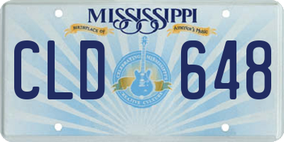 MS license plate CLD648