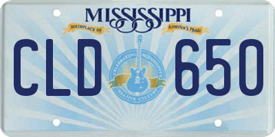MS license plate CLD650