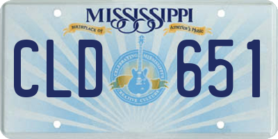 MS license plate CLD651