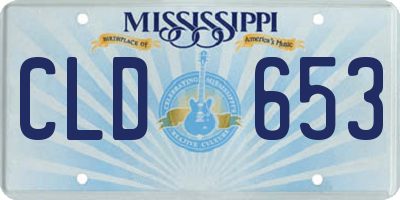 MS license plate CLD653
