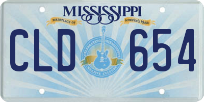 MS license plate CLD654