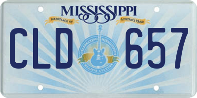 MS license plate CLD657