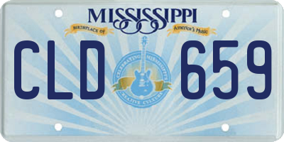 MS license plate CLD659
