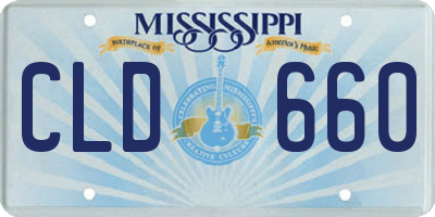 MS license plate CLD660