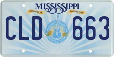MS license plate CLD663