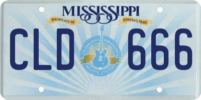 MS license plate CLD666
