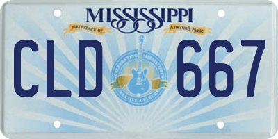 MS license plate CLD667