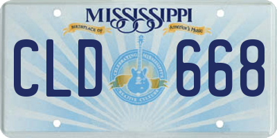 MS license plate CLD668