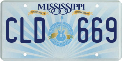 MS license plate CLD669