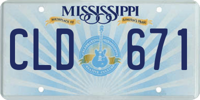 MS license plate CLD671