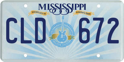 MS license plate CLD672