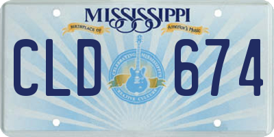 MS license plate CLD674