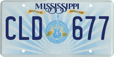 MS license plate CLD677