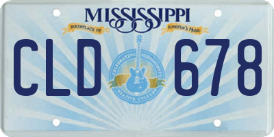 MS license plate CLD678