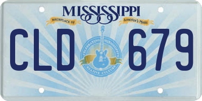 MS license plate CLD679