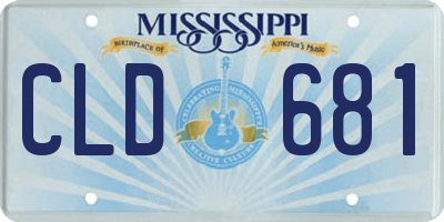 MS license plate CLD681