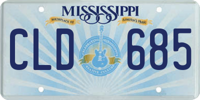 MS license plate CLD685