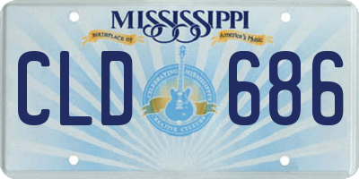 MS license plate CLD686