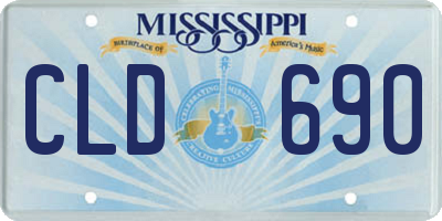 MS license plate CLD690
