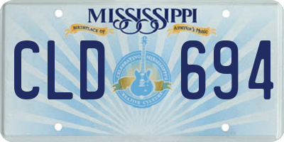 MS license plate CLD694