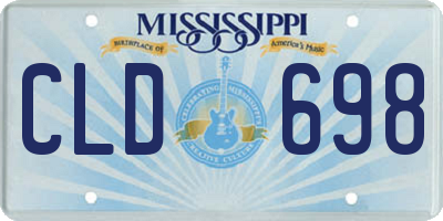MS license plate CLD698