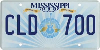 MS license plate CLD700