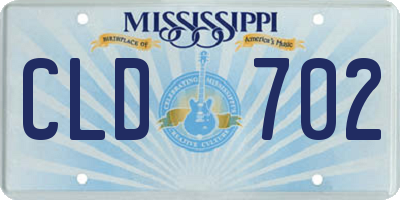 MS license plate CLD702