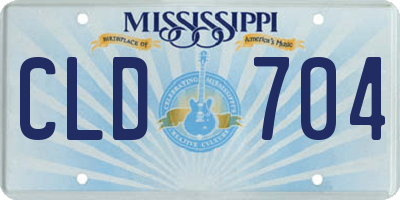 MS license plate CLD704