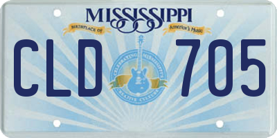 MS license plate CLD705
