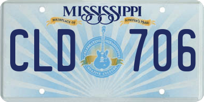 MS license plate CLD706