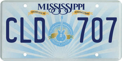 MS license plate CLD707