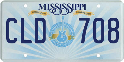 MS license plate CLD708