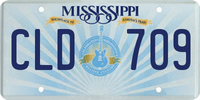 MS license plate CLD709