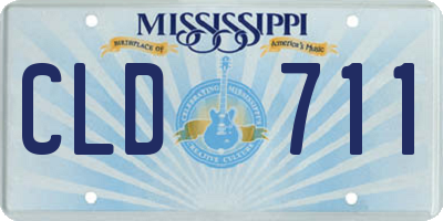 MS license plate CLD711