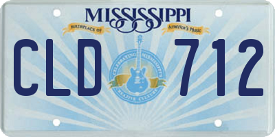 MS license plate CLD712