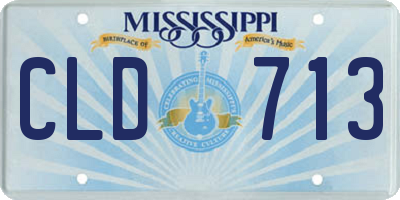 MS license plate CLD713