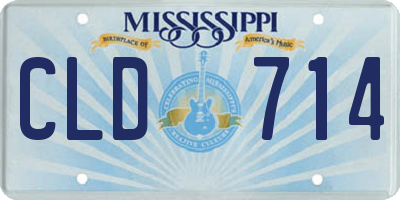 MS license plate CLD714