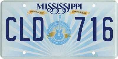 MS license plate CLD716