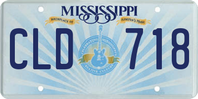 MS license plate CLD718