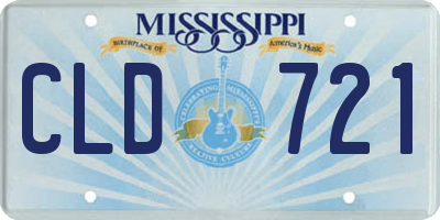 MS license plate CLD721