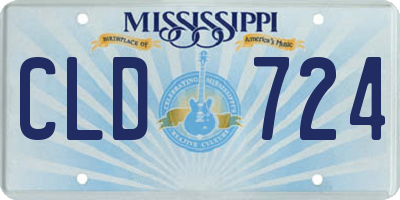 MS license plate CLD724