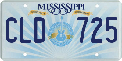 MS license plate CLD725